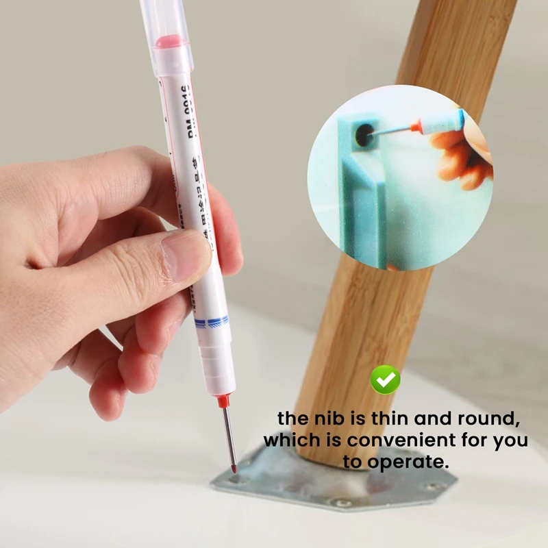 A35Q-8 Multi-Purpose Deep Hole Marker Pens Long Nosed Marker Deep Drill Hole Long Nib Scriber Carpentry Colorful Marker Pen