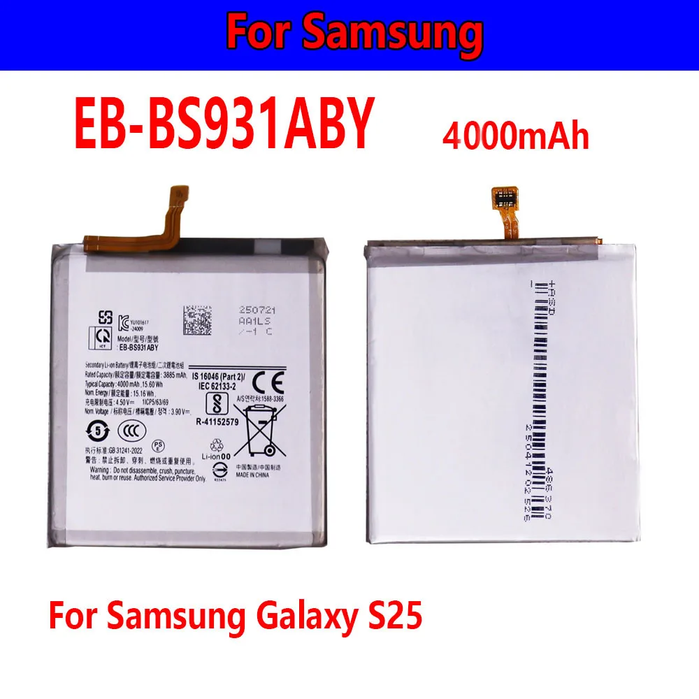 

original battery EB-BS931ABY 4000mAh Replacement Battery For Galaxy S25 rechargeable battery+free toolS