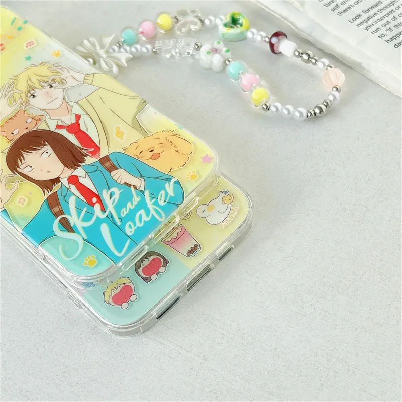 Skip and Loafer Young Girl Boy Japan Anime Phone Case for iPhone 12 13 14 15 Pro Max スキップとローファー Cute Cartoon IMD Cover