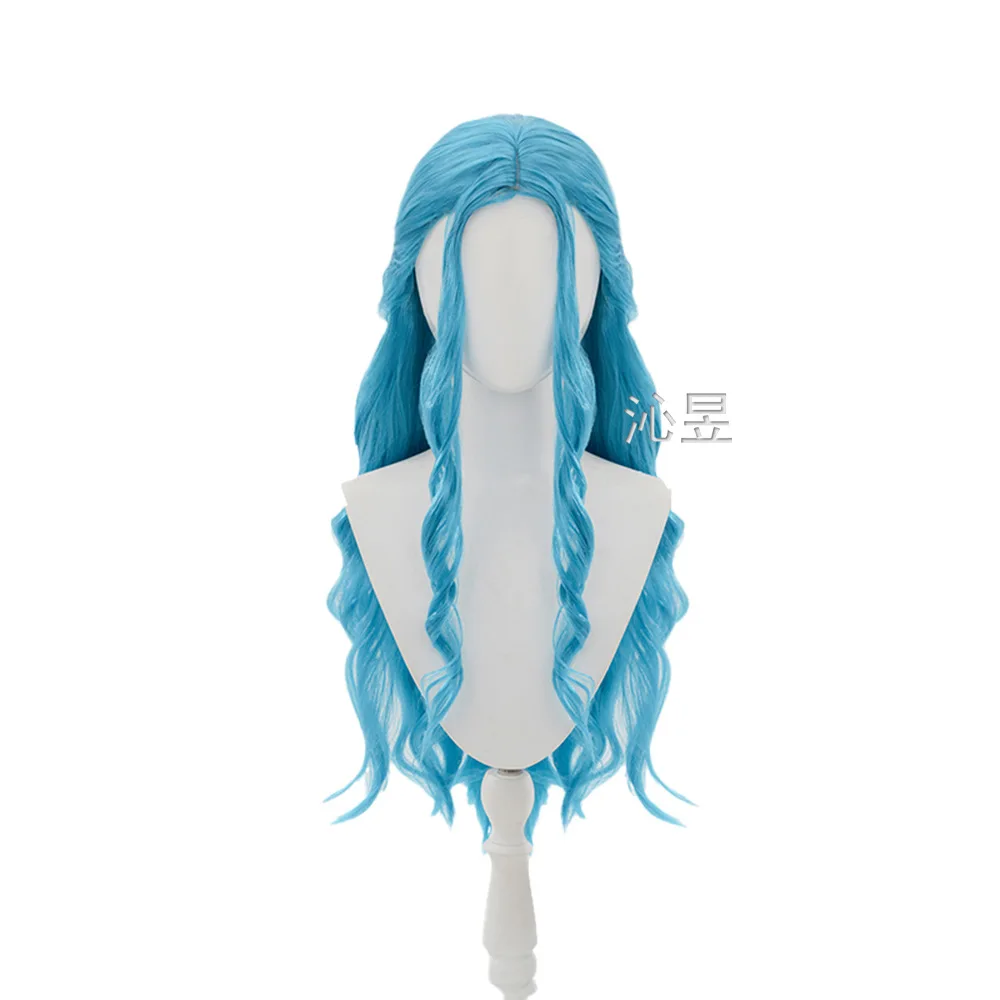 ONE PIECE Nefertari D Vivi Anime Cosplay Wigs Lolita Blue Wavy Long Hair Halloween Christmas Heat Resistant Hair Wig