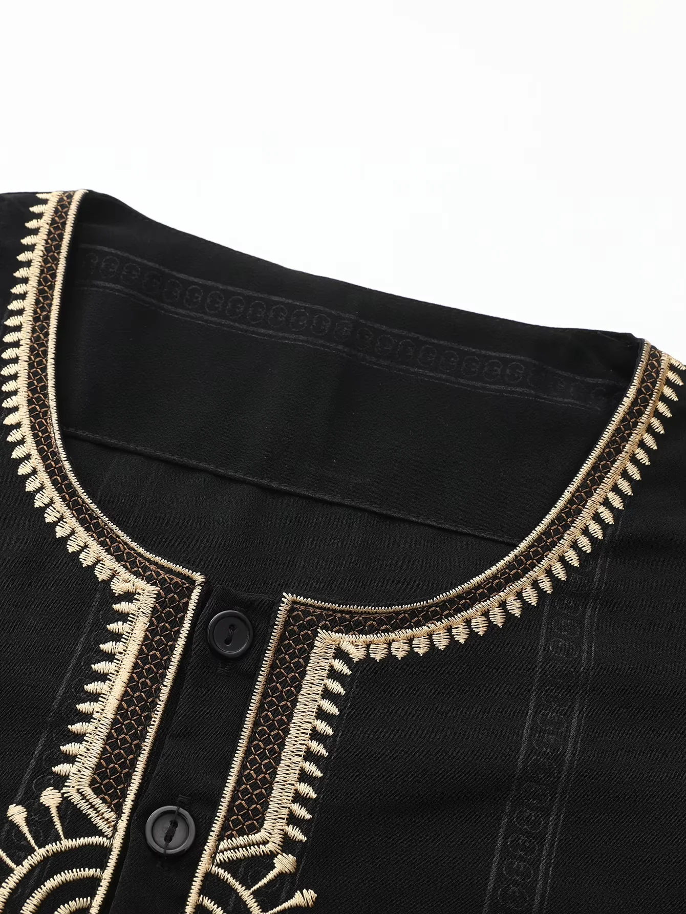 2025 Elegant Retro Muslim Men's Robe round Neck Loose Festival Clothing Moroccan Style Luxury Simple Design for Men