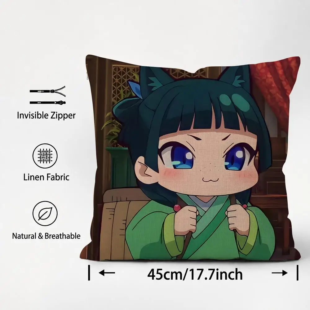 Anime T-The A-Apothecary D-Diaries Cushion Cover Cushion Covers Natural Linen Breathable Sofa Bedroom Decor Pillowcase
