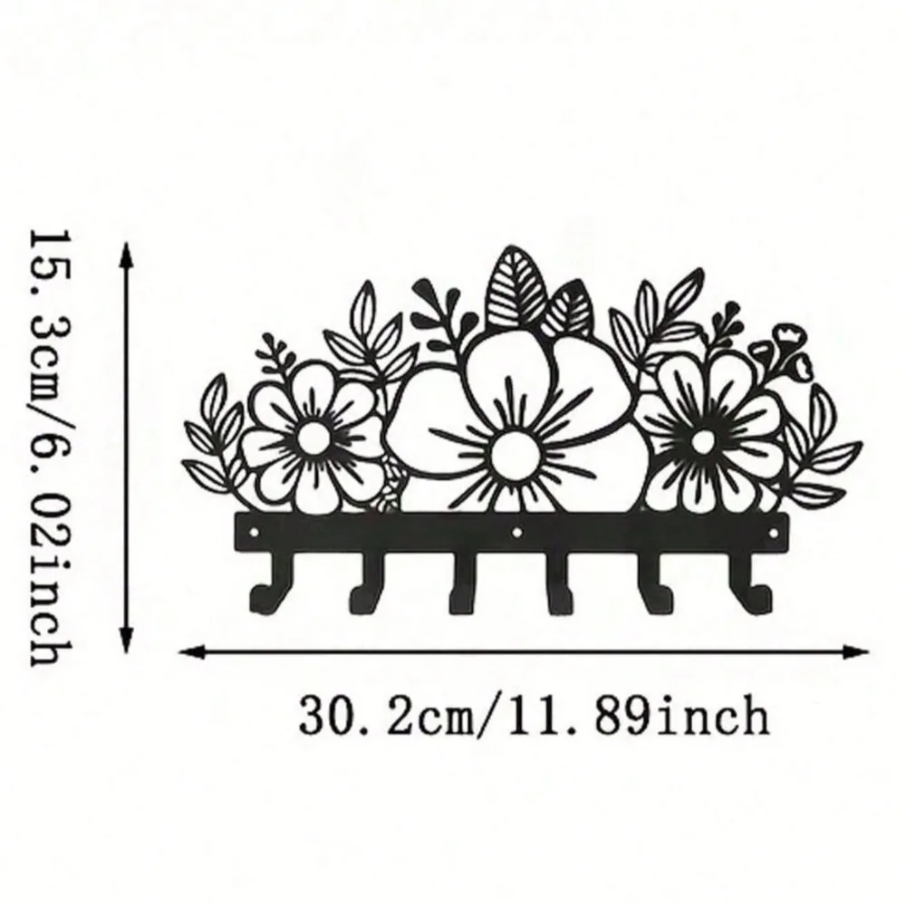 Gantungan Tanaman Personal untuk Dinding - Gantungan Tanaman Logam Besi Hitam, Dekorasi Taman Dalam & Luar Ruangan, Hadiah Berkebun yang Unik