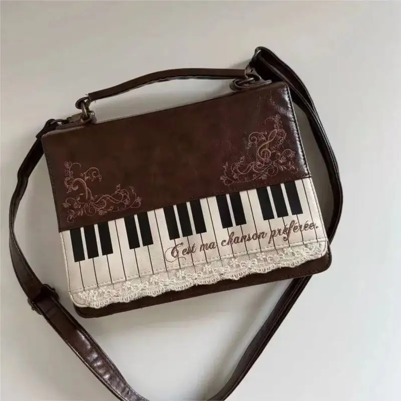 

Bloom Haruku Personalized Piano Square Bag Female Vintage Brown Crossbody Bags Women Fairycore Aesthetic Handbag 2025 New