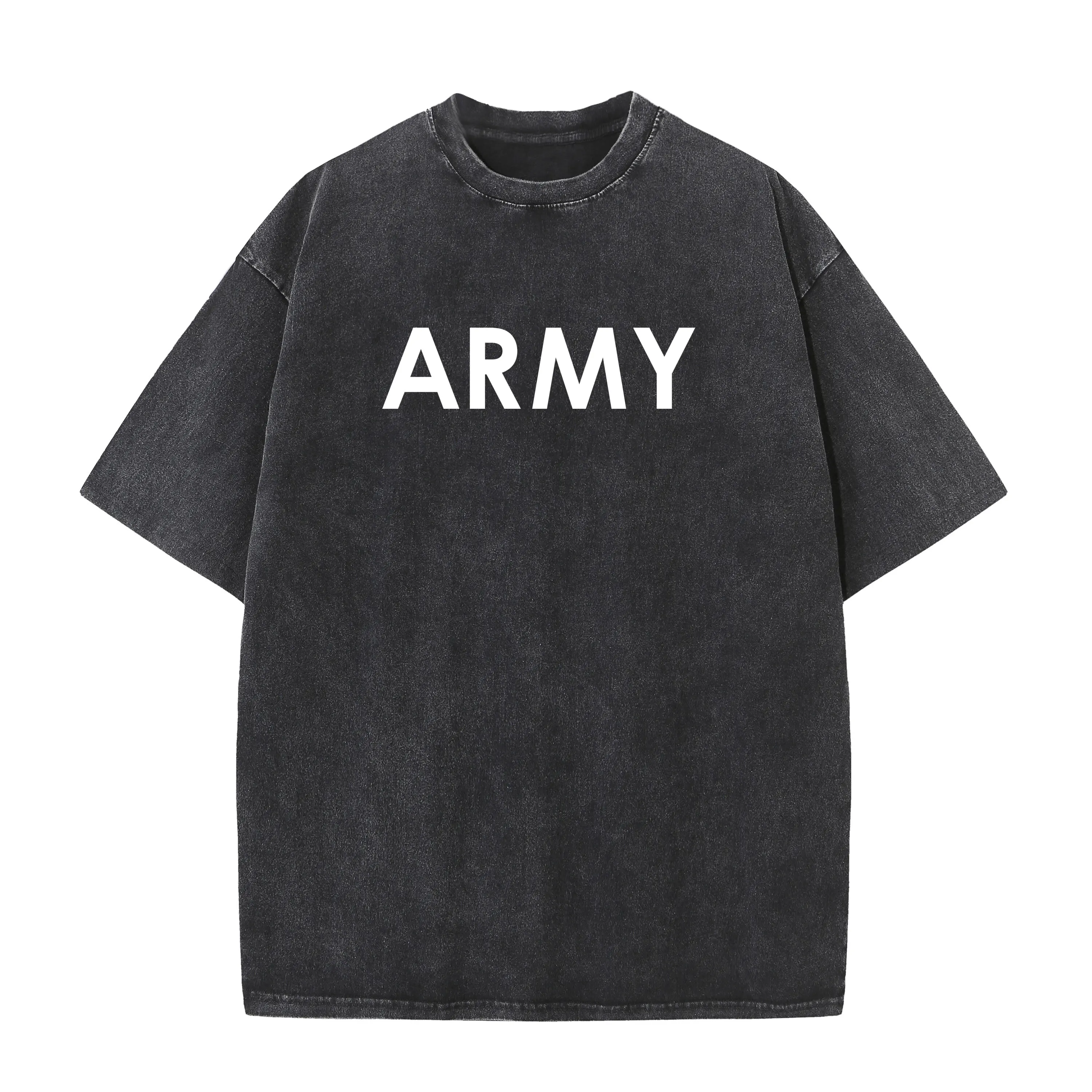 

Washed T-shirts Men's Streetwear Army Physical Training PT Bleached T-Shirt Hip Hop Men Bleach Tops Tees