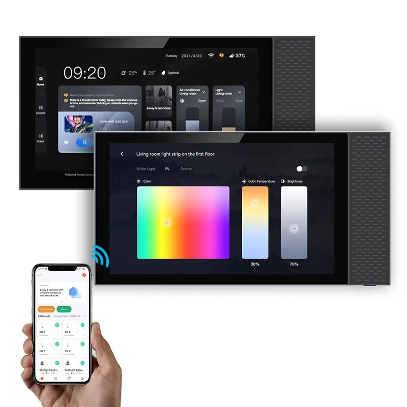 7 Inch Android Touch Screen Panel Music Amplifiers & Home Automation Gateway With Tuya APP Control Smart Home Kits Systems