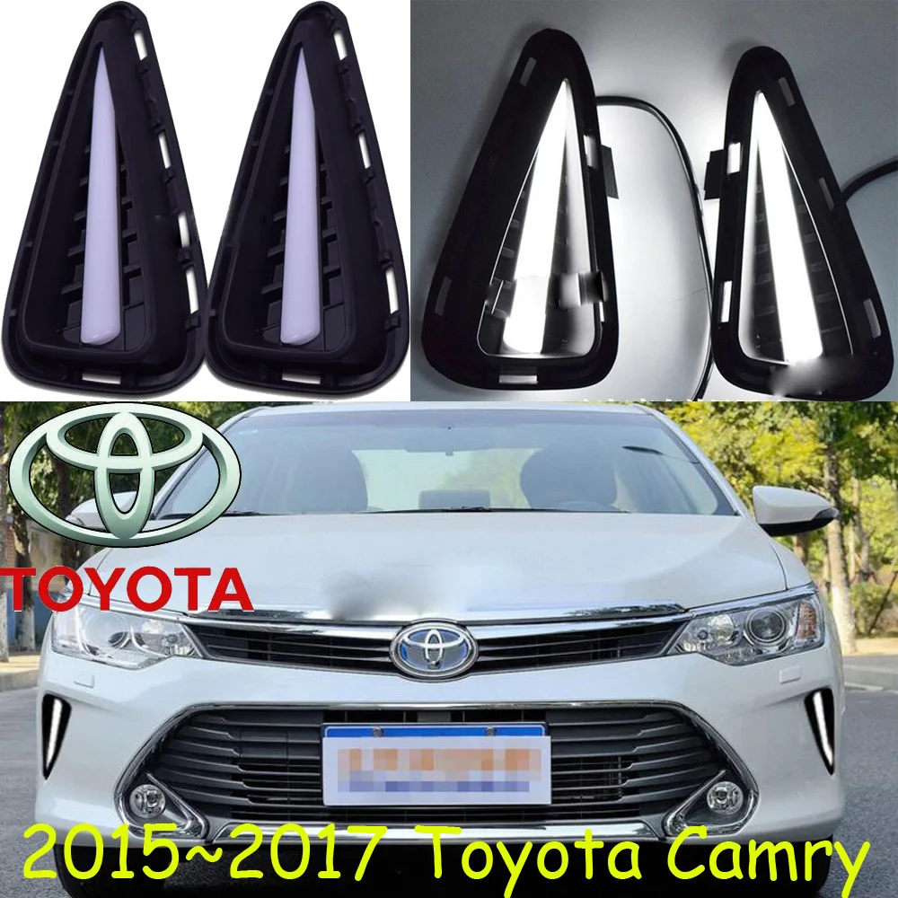 car accessories bumper headlight for Toyota Camry daytime light 2015~2017y motor DRL LED auto headlamp aurion fog light