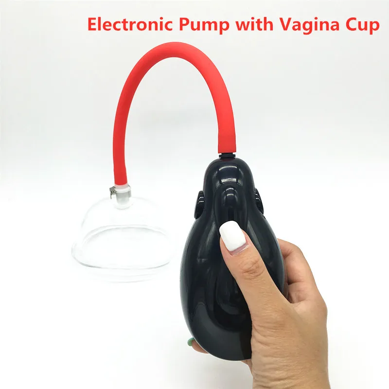 Vacuum Pump with Electric Vaginal Cup Suction Cup Flirt Clitoral Stimulator Sucking Breast Nipple Massager Woman Adult Sex Toys