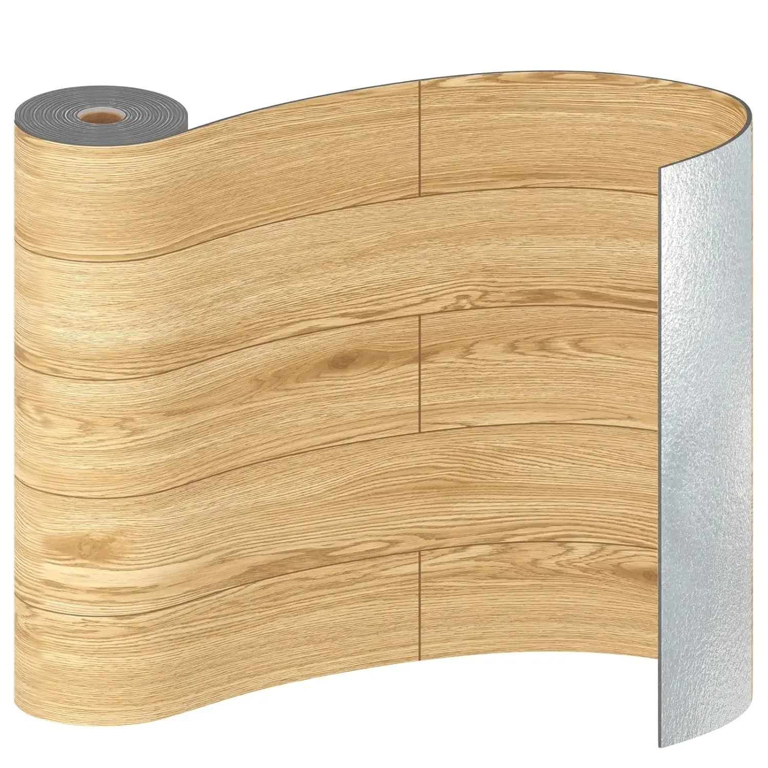 2 Roll Thick Anti Slip Peel and Stick Floor Tile Natural Wood Grain Appearance Self Adhesive Floor Stickers use For Cement Floor