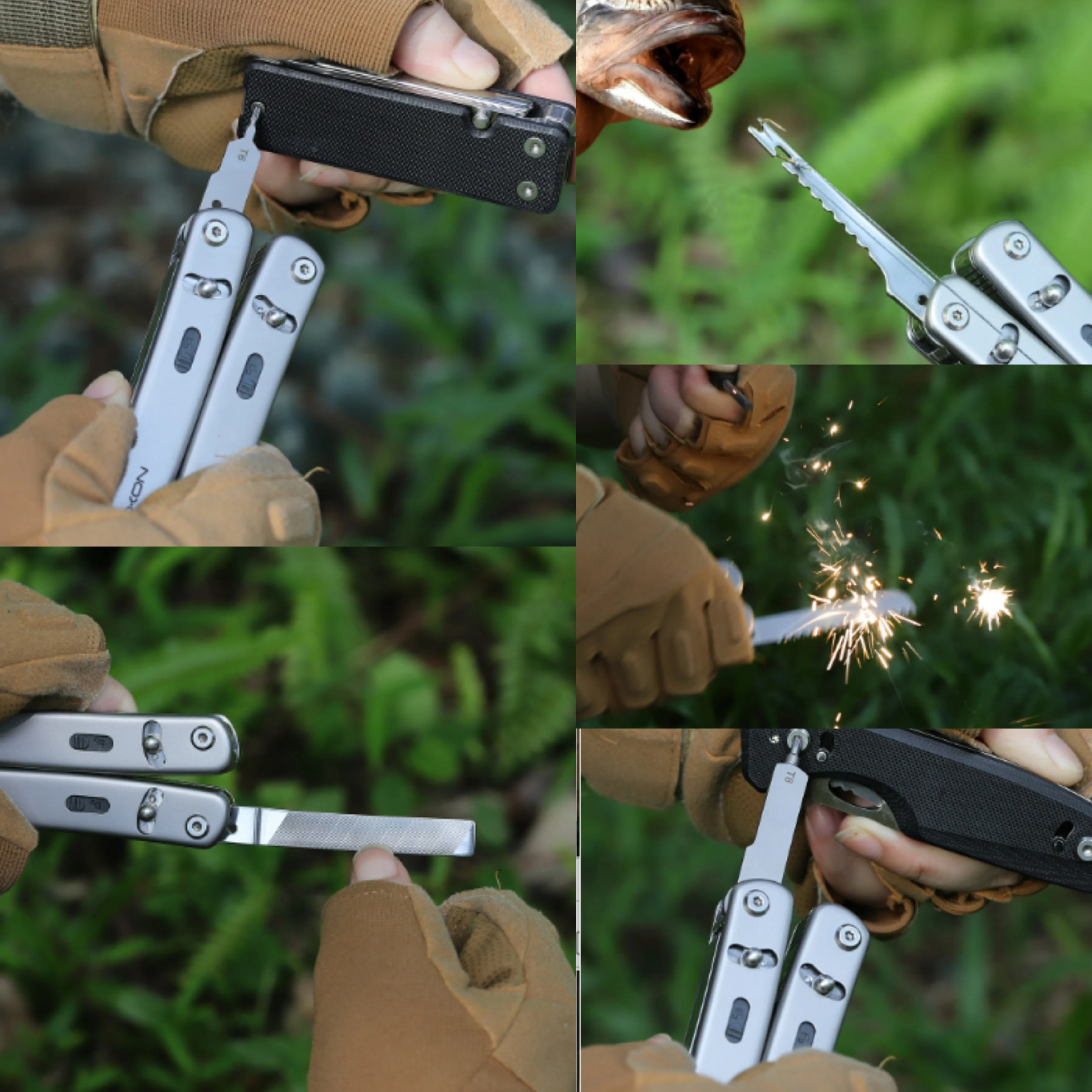 NEW Outdoor Multifunctional Folding Combination Tool EDC Portable Camping Emergency Survival Self-defense Tool