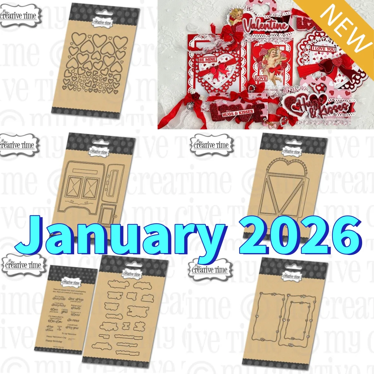 January 2026 New Mailbox GiftCard Lots of Hearts Plate HeartTreat Box Metal Cutting Dies Clear Stamps For DIY Scrapbook Paper