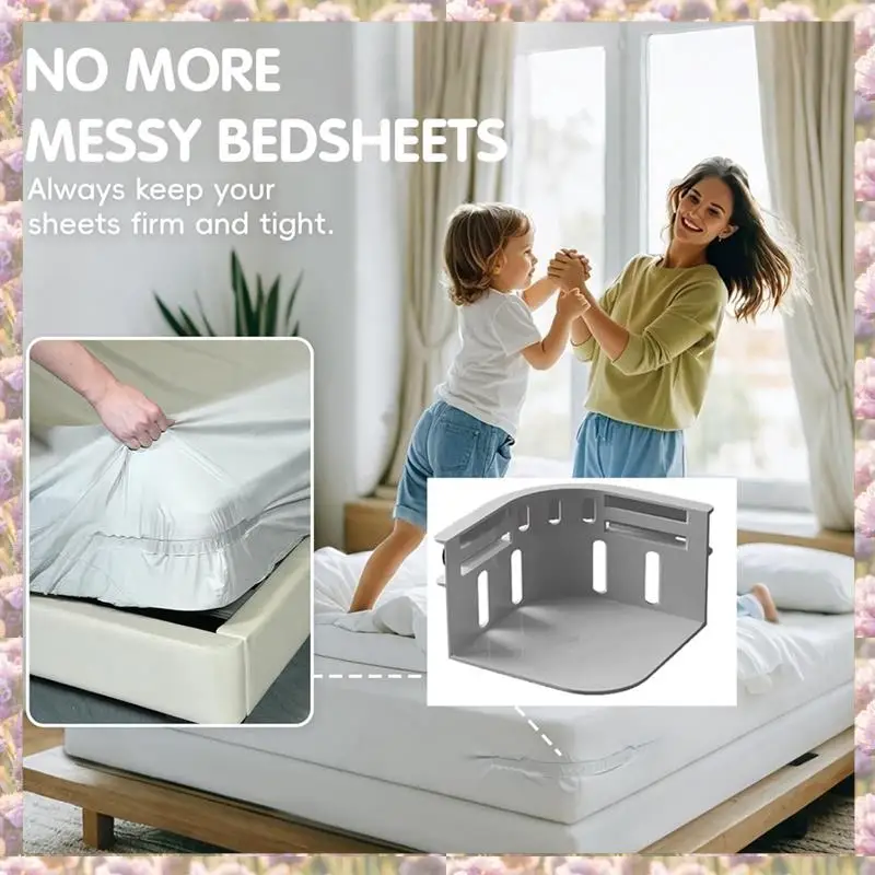 

4 шт. держатели простыней открытый угловой держатель простыни с замком полоски держатели простыней для углов серый