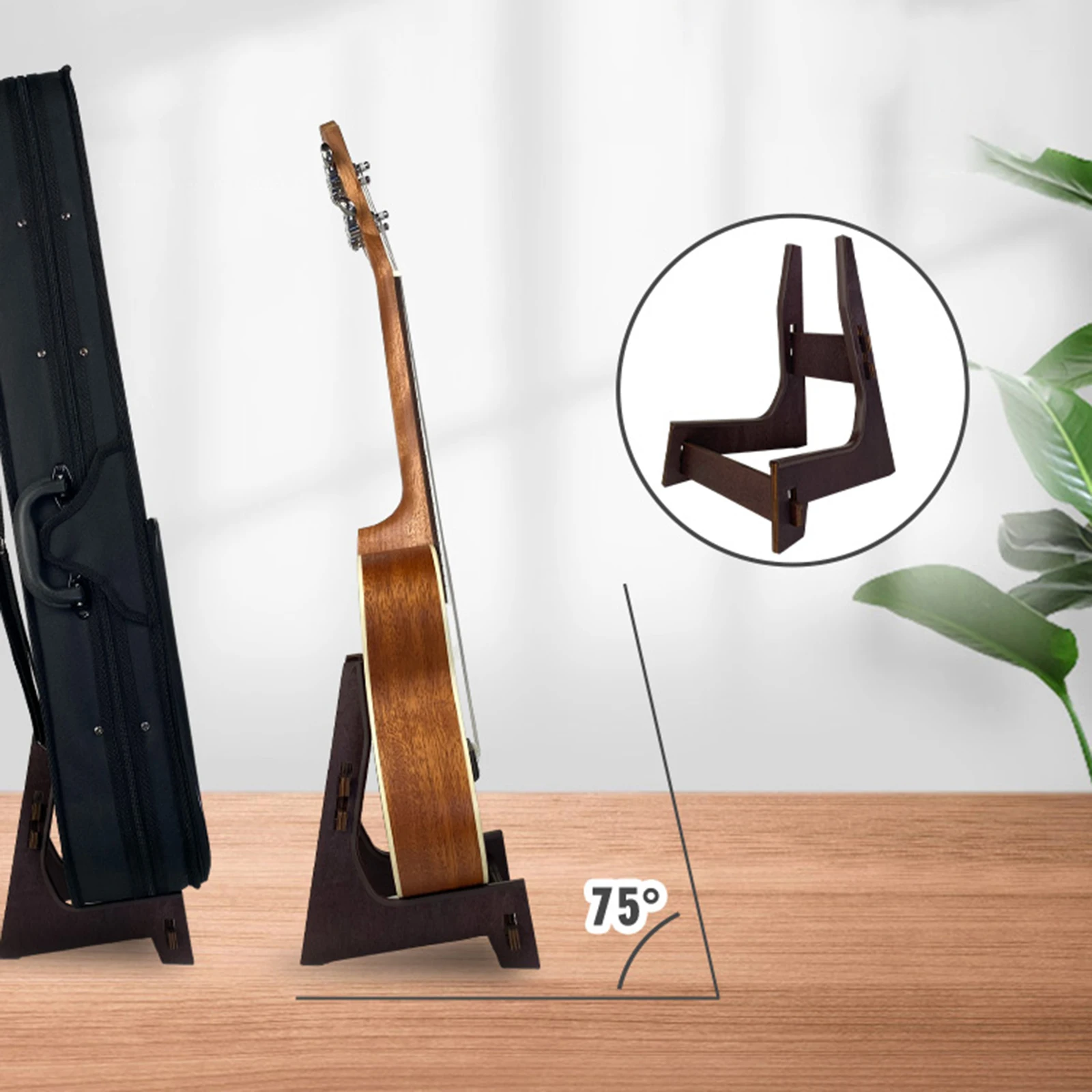 Wooden Guitar Holder Guitar Support Stand Floor Stand Ukulele Storage Rack Stringed Instrument for Acoustic Electric Bass Guitar