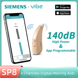 Siemens Vibe 140db Super Power Hearing Aids 8 Channel Digital Hearing Aid For Severe to Profound Deaf App Programmable Ear Aids