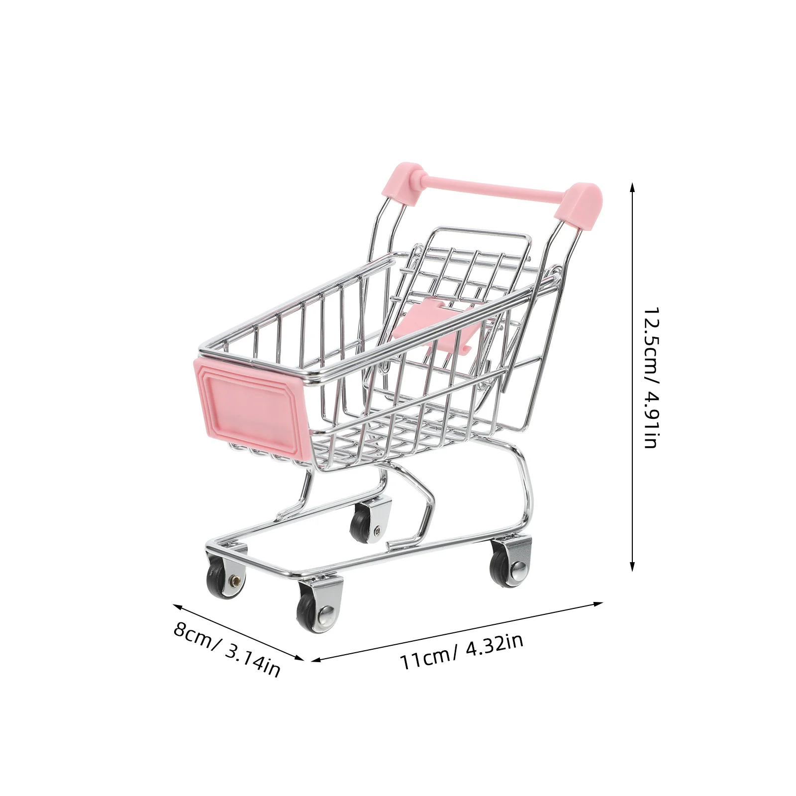 Mini carrito de compras multifuncional, carrito de supermercado en miniatura, carrito de mano de Metal resistente al desgaste, decoración compacta para el hogar para niños