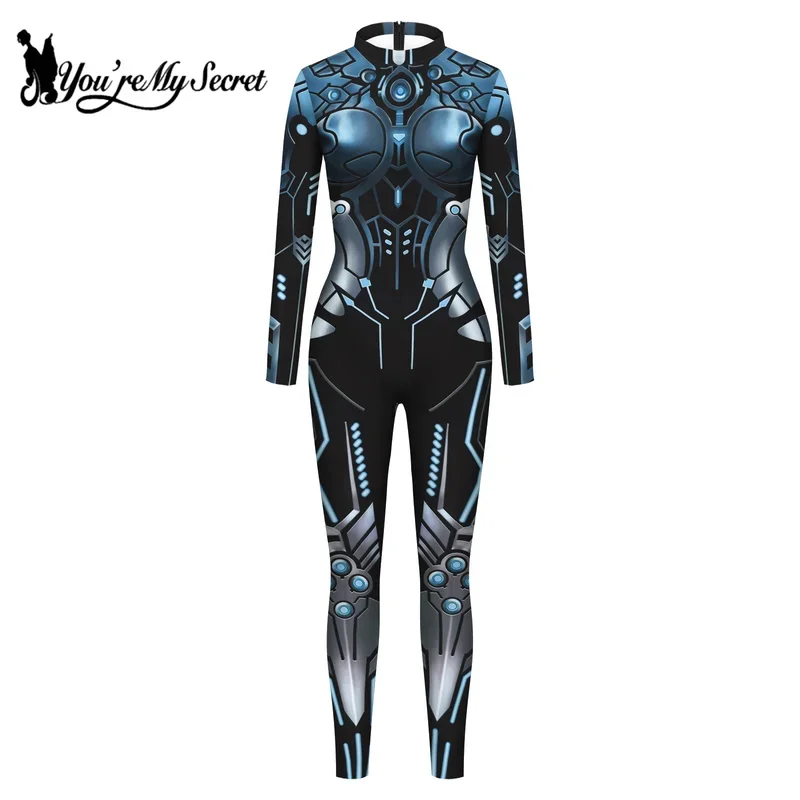 [Sei il mio segreto] Body a maniche lunghe da donna Supereroe Armatura meccanica Robot Tuta Costume cosplay Cool Zentai Suit