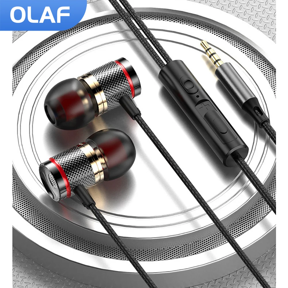 Olaf-auriculares con cable tipo C de 3,5mm, cascos estéreo 9D con micrófono, manos libres, deportivos, para Xiaomi, Huawei, Samsung