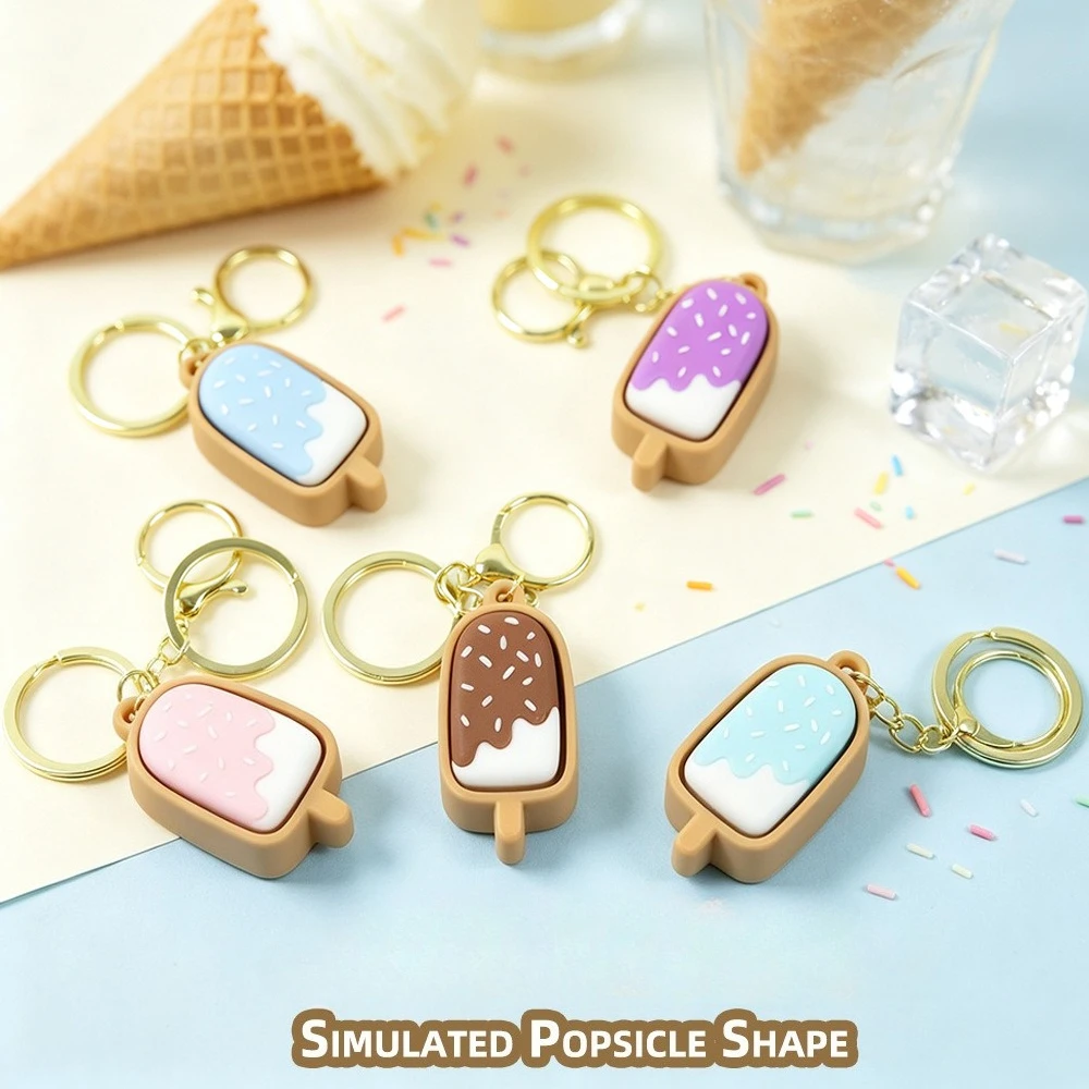 New 3D Printed Ice Cream Stick Clicker Keychain Button Stress Relief Toy Clicker Pendant Ice Cream Key Ring