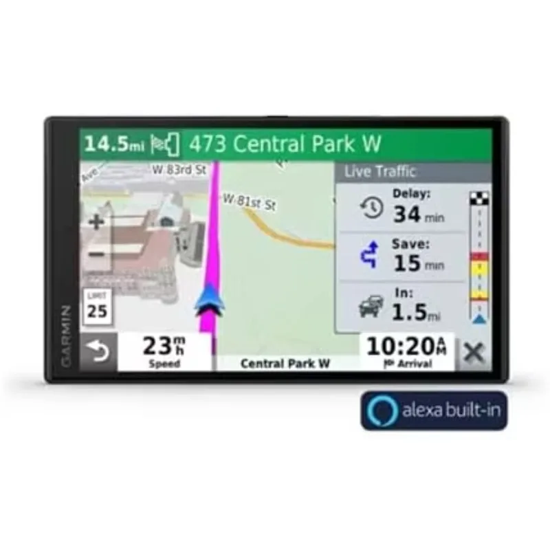 DriveSmart 65 with Alexa, Built-In Voice-Controlled GPS Navigator with 6.95” High-Res Display