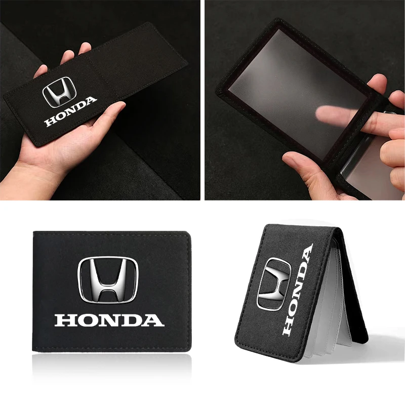 

1PCS Portable Car Driver License Holder PU Leather Card Bag For Honda Civic Fit Jazz Accord Pilot Passport Stepwgn CRV BRV HRV