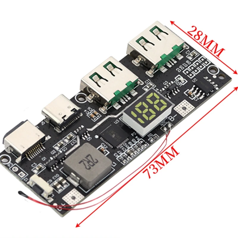 QC4.0 QC3.0 LED Dual USB 5V 4.5A 22.5W Micro/Type-C USB Mobile Power Bank 18650 Charging Module Temperature / Circuit Protection