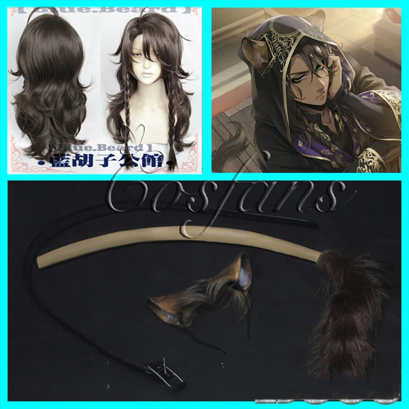 Twisted-Wonderland Leona Kingscholar Wig Cosplay Ear Headwear Hairclip Hairband Cosplay Accessories Halloween Props Accessories