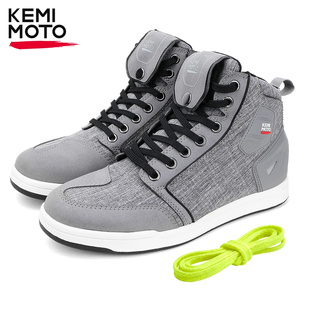 

Motorcycle Riding Shoes Men Daily Casual Short Boots Black Grey Flat Shoes Sneakers Cycling Anti-collision Anti-slip Protection