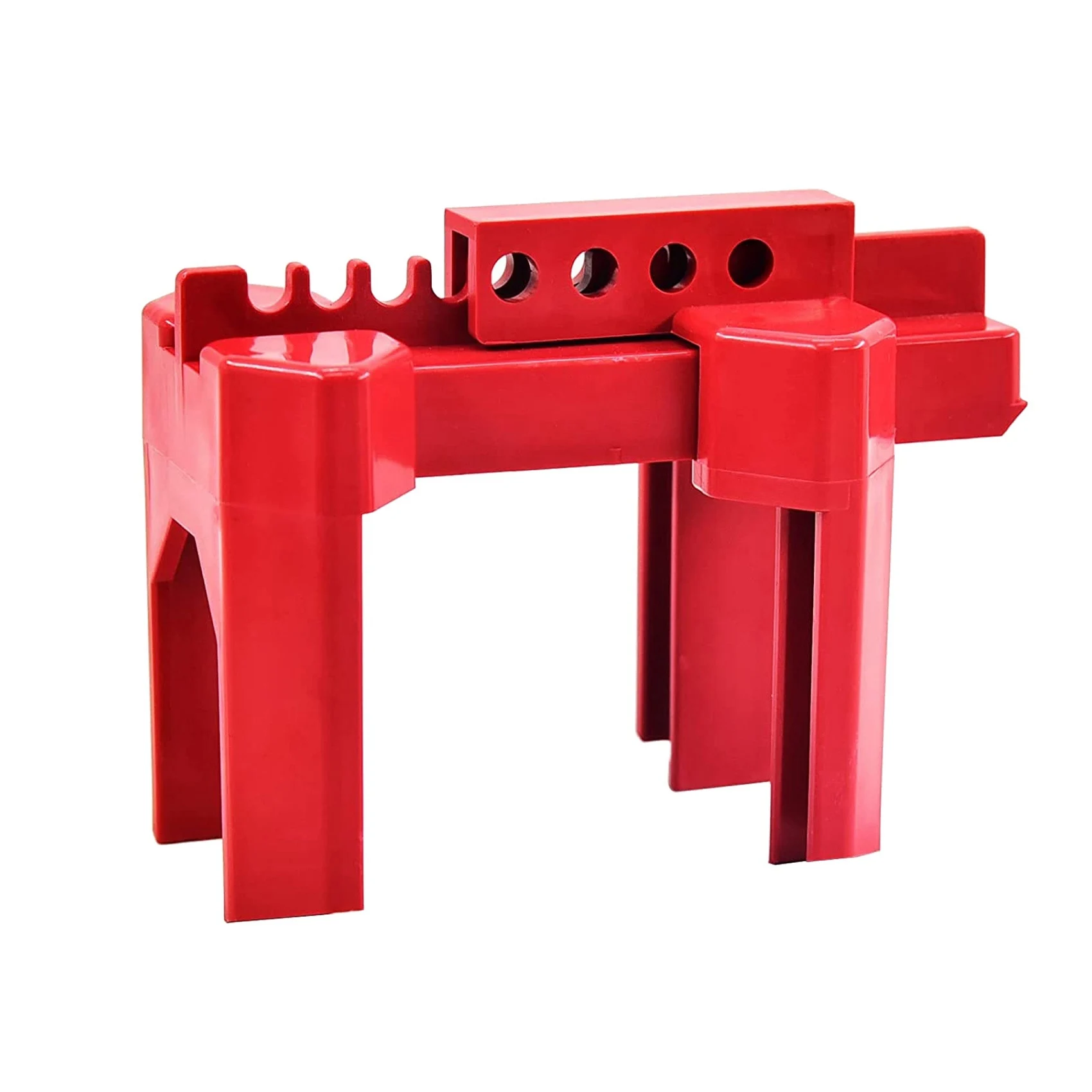 ABCA-8X Ball Valve Locking, Adjustable Ball Valve Locking Device, Small, For 1/2Inch-2-1/2Inch Outer Pipe Diameter, Red