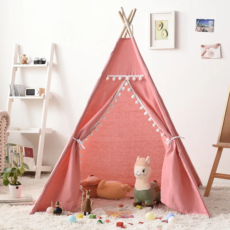 Tienda de juegos india de lona para chico, tienda tipi portátil, casa de juegos grande para niños, tiendas Wigwam, decoración de habitación Tipi para niños