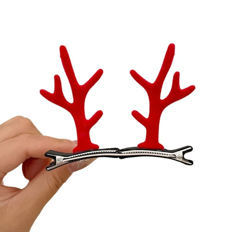 زوج من أغطية الرأس لعيد الميلاد للأطفال على شكل قرون لطيفة لعيد الميلاد وحلي إكسسوارات عيد الميلاد