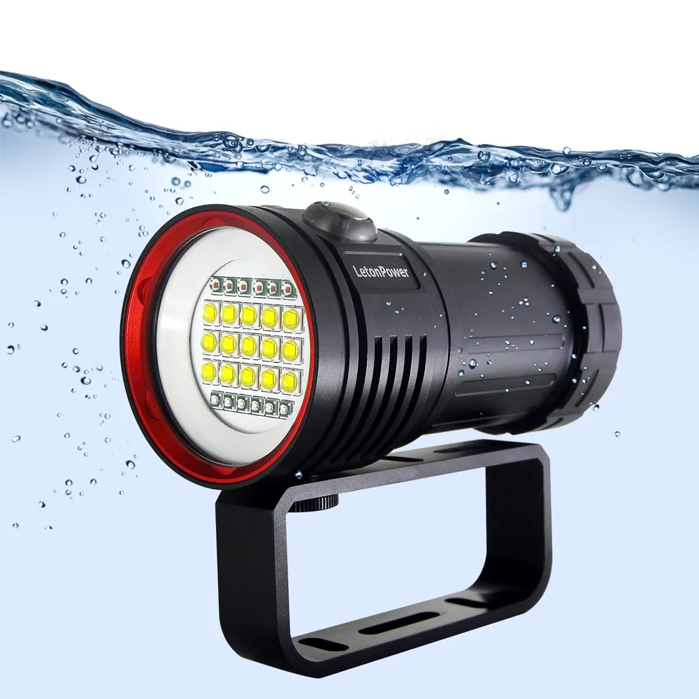 

High-End 10000 Lumens LED Night Diving Flashlight Rechargeable Scuba Diving Photography Searchlight & Hunting Light