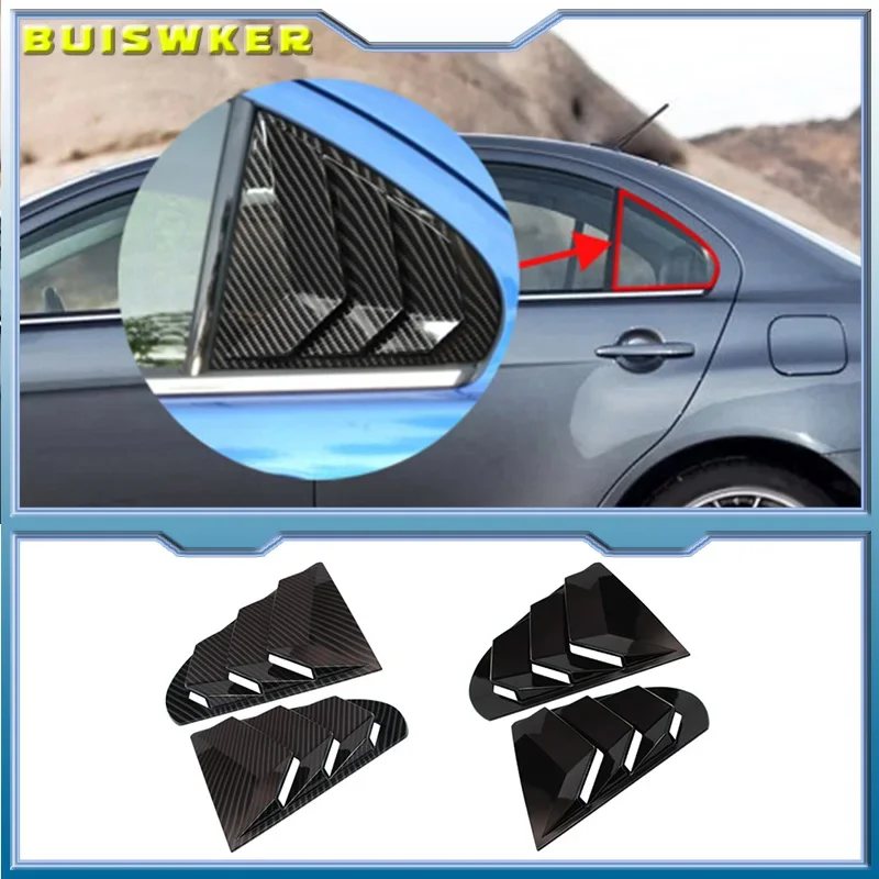 

Rear Window Side Vent Shutter Louver Cover Trim For Mitsubishi Lancer EX X EVO 2008-2018 Car Accessories Carbon Fiber Look/Black
