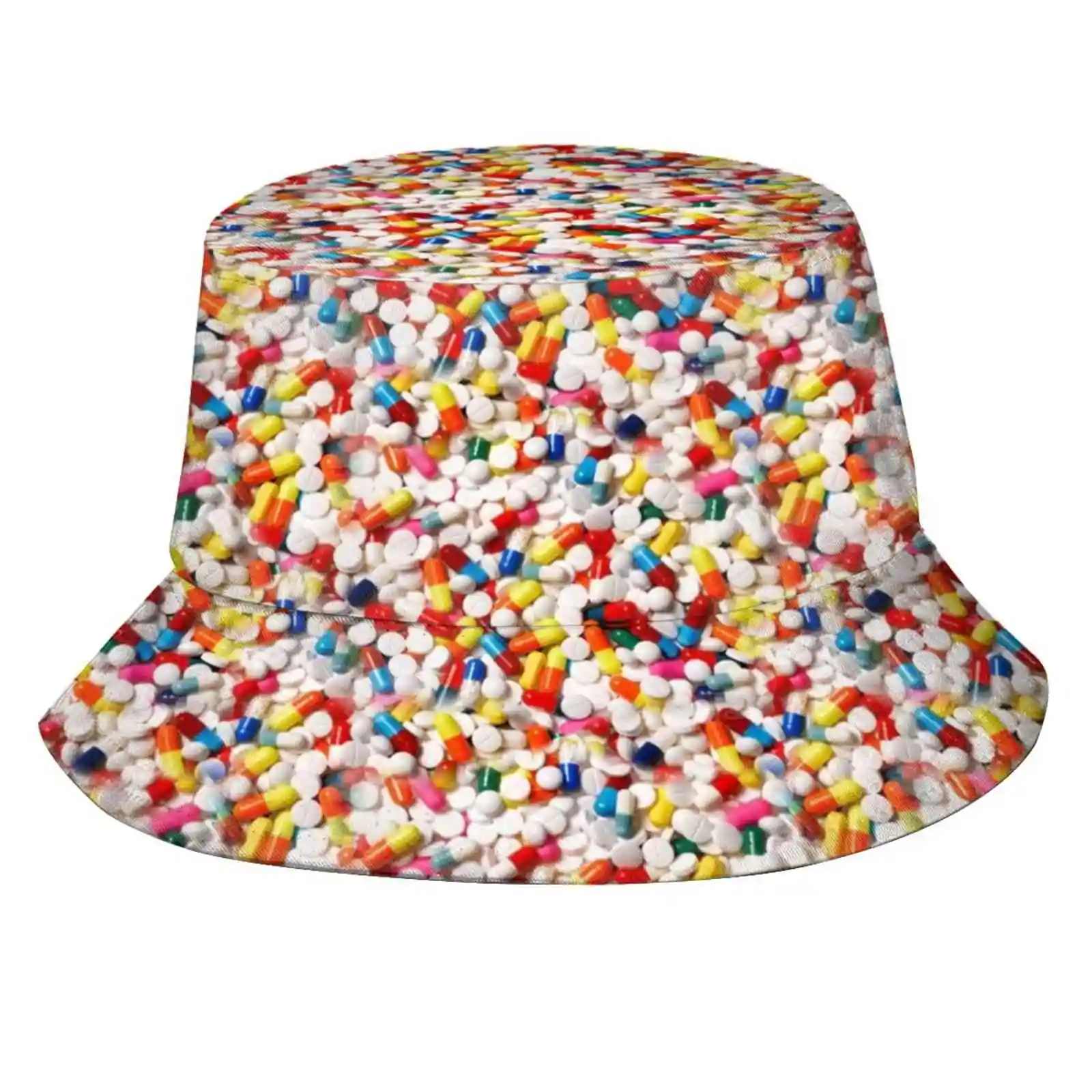 Pill Pattern Fishing Hunting Climbing Cap Fisherman Hats Pills Medicine Hipster Stoner Cool Colorful Pattern Doctors Nurses