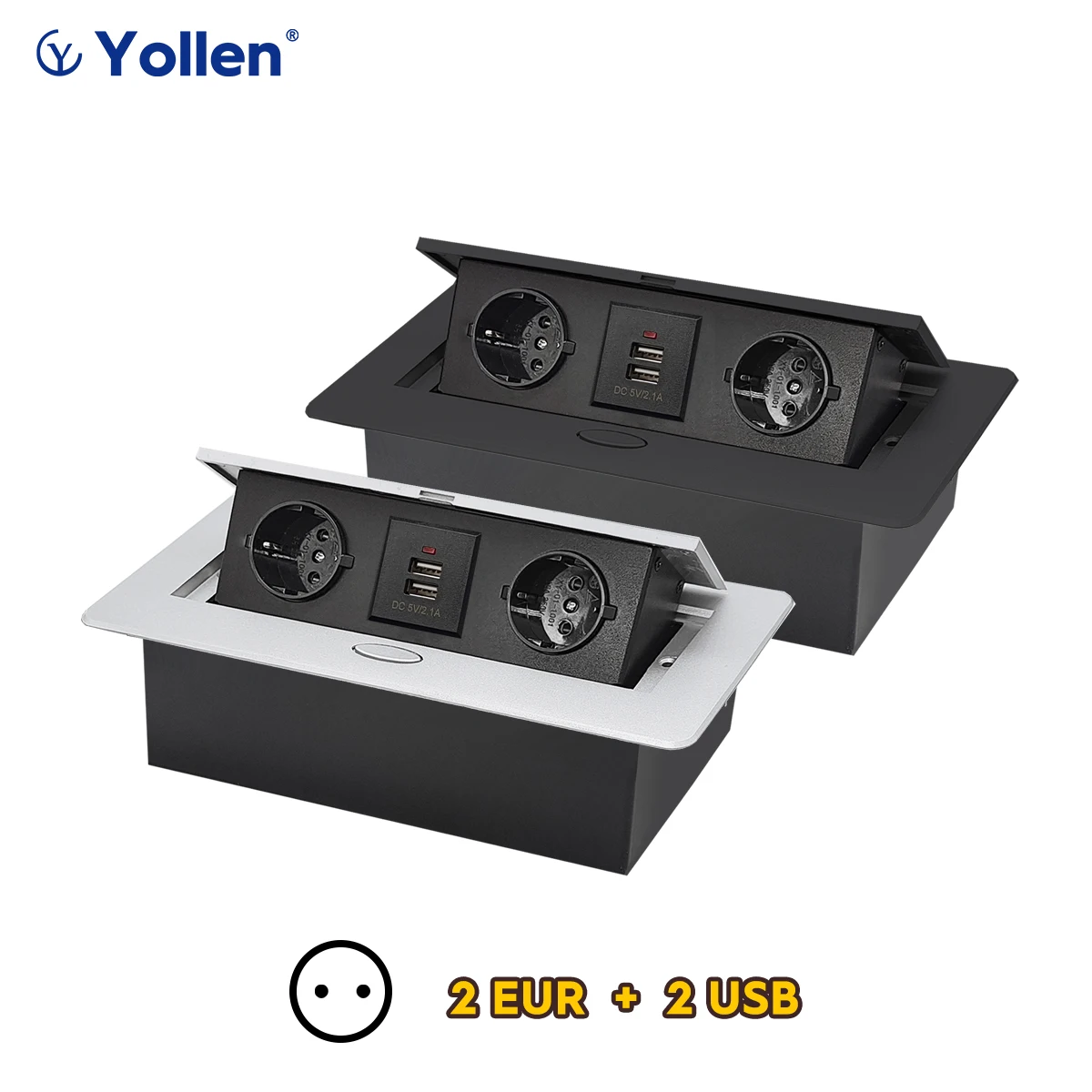 Aluminum Panel EUR/French Bronze Gold(Бронза Bинтажна)/Black/Silver Table Socket 2/3 Way Outlet USB Power Three Power Household