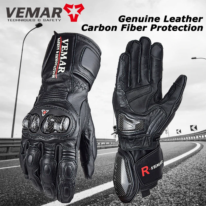 

Genuine Leather Motorcycle Gloves Carbon Fiber Protective Motocross Gloves CE Certification Motorcycle Professional Racing Glove