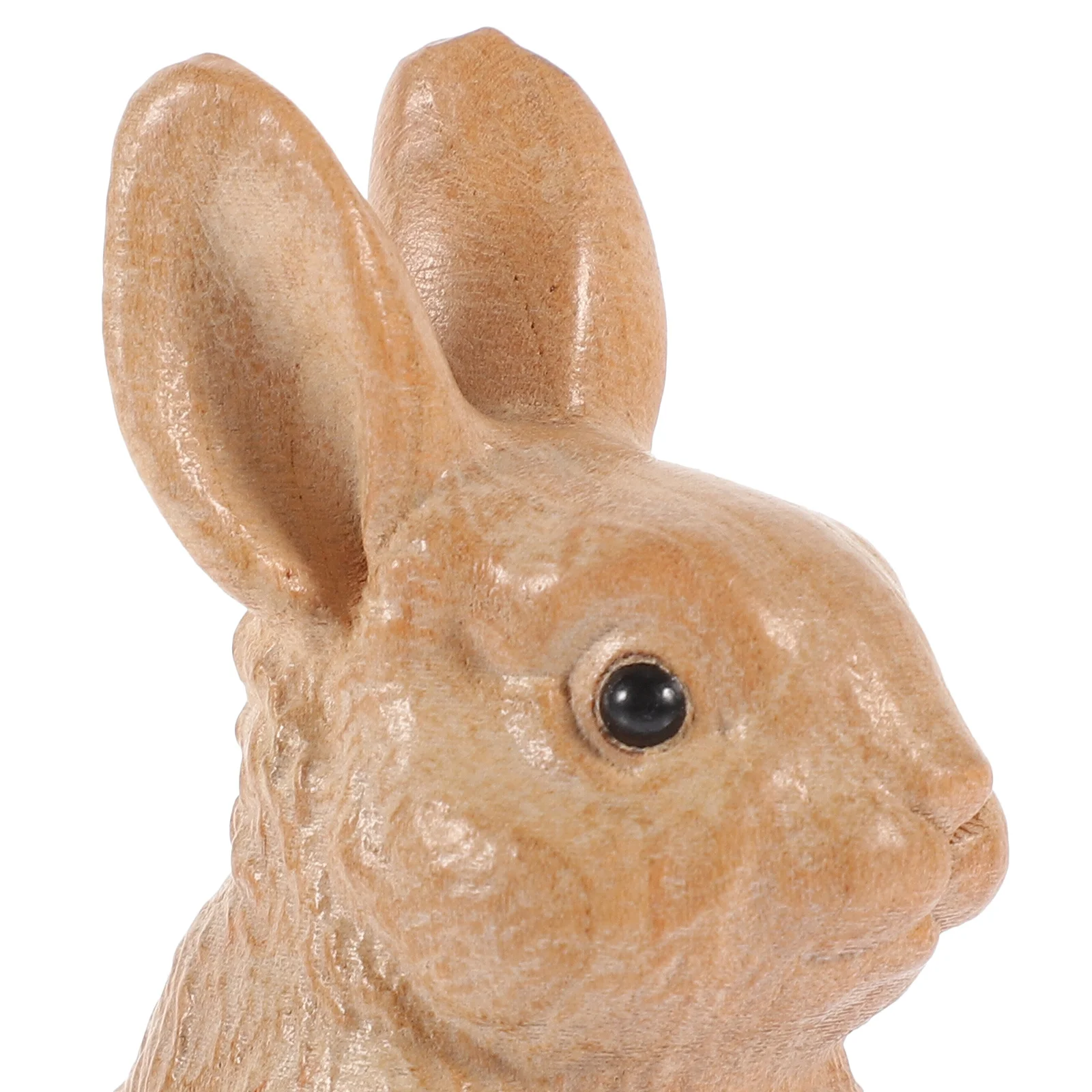 

Wood Carving Rabbit Desktop Decoration Handmade Wooden Bunny Sculpture Ornament for Home Office Living Room Carving Bunny Decor