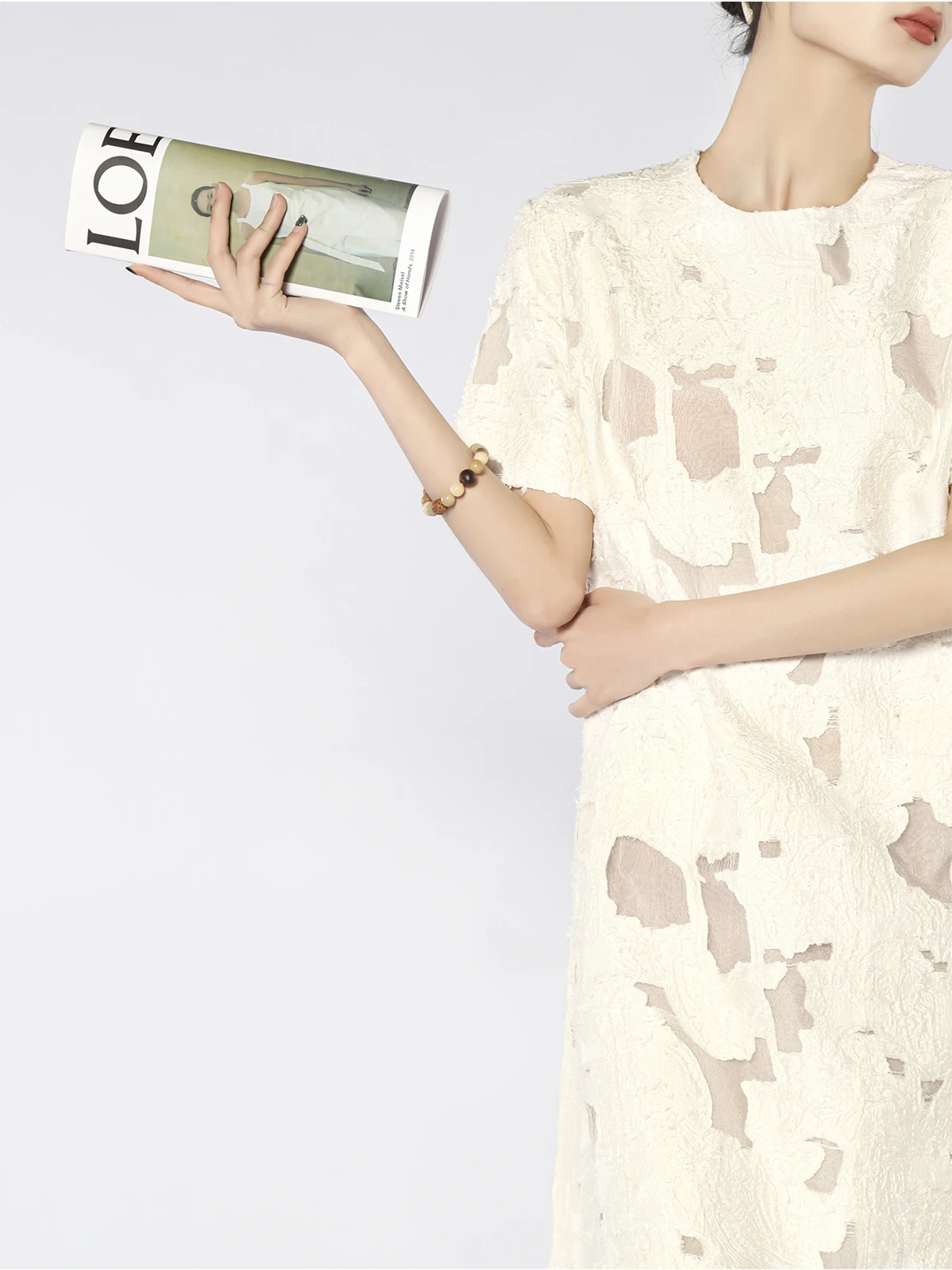 فستان ميدي أنيق مطرز باللون البيج بنمط غير منتظم على الطراز الصيني فضفاض تنورة طويلة كاجوال صيفي وصول جديد