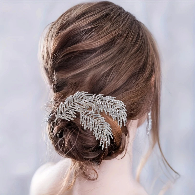 Trendy Hair Comb Clip Pin Rhinestone Headband Tiara For Women Party Prom Bridal Wedding Hair Accessories Jewelry Comb Clip Gift