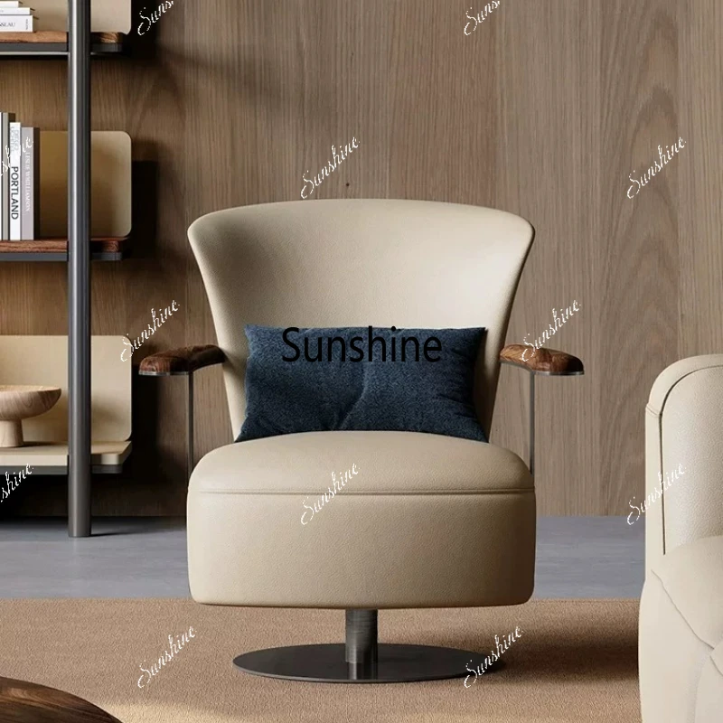 

Light luxury leisure chair living room lazy recliner new Chinese solid wood armrest master chair