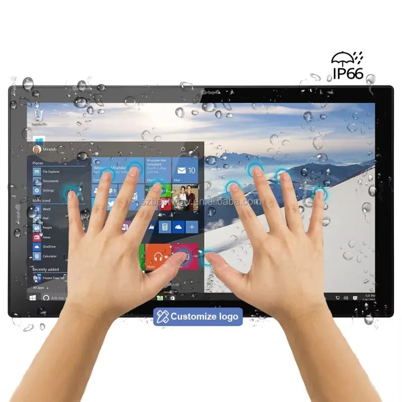21.5'' Desktop Computer IPS Screen IP65 Front Shell Win10 I5 I7 Open Frame PC All in One Industrial Panel PC