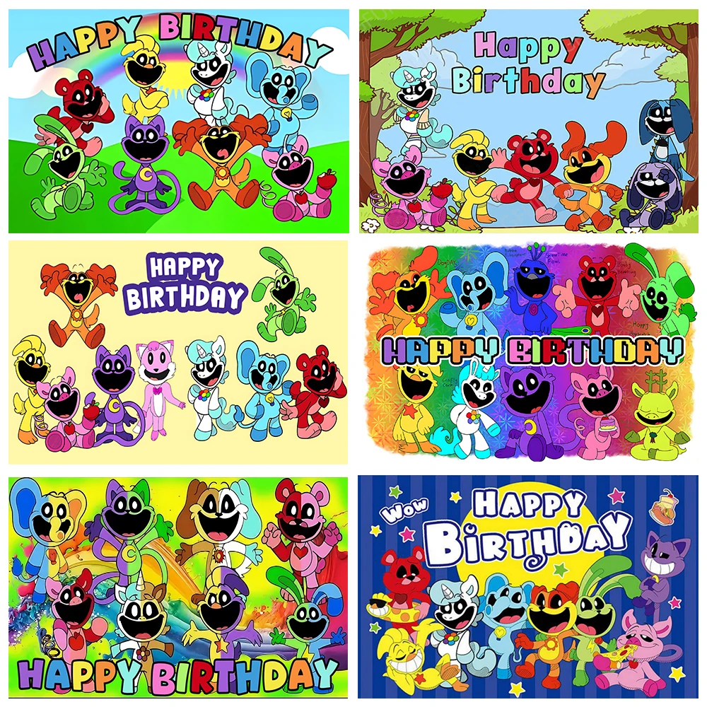 

Cartoon Smiling Critters Theme Backdrop Children Birthday Party Decorations Background Banner Photozone Props Baby Shower Gifts