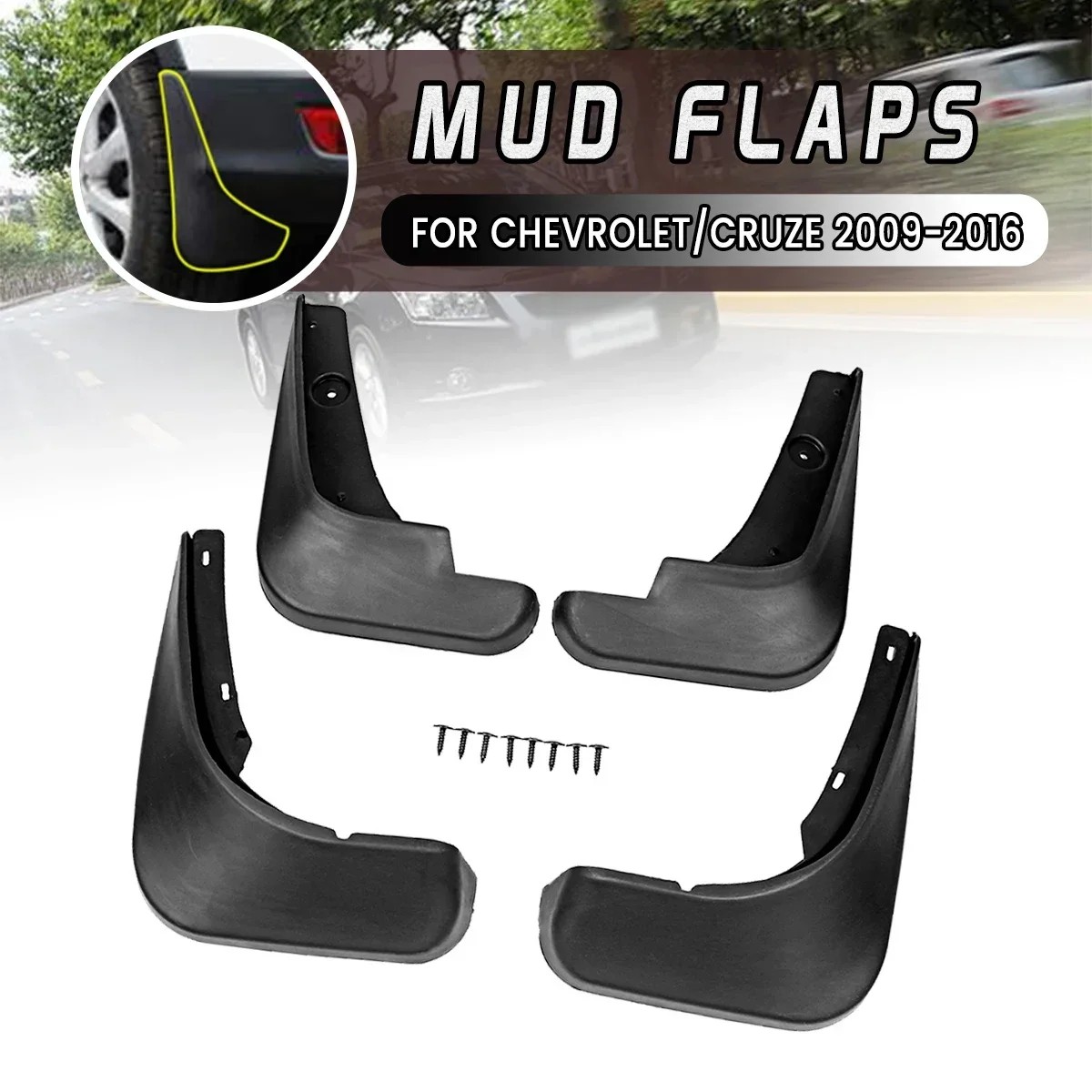 

Для Chevrolet/Cruze 2009 2010 2011 2012 2013 2014 2015 2016 4 шт. автомобильные передние и задние брызговики брызговики