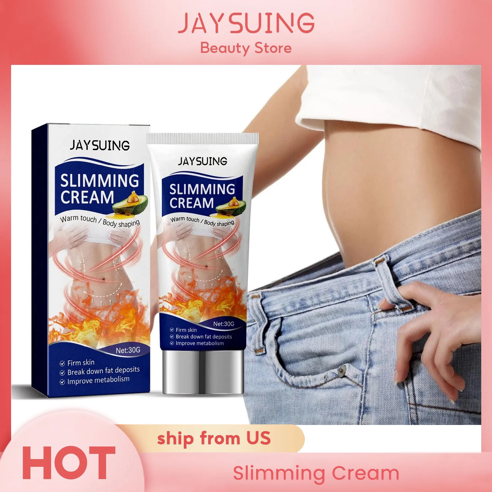 Jaysuing Thigh Arm Waist Abdomen Calf Muscles Slim Cream Fat Thigh Thick Arm Big Belly Sagging Skin Treatment Slimming Cream