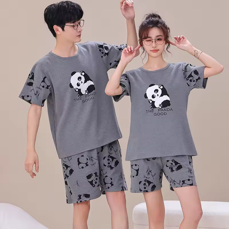 New summer lovers pigiama animal panda cute girls nightwear pigiama mujer sleepwear uomo big yards XXXXL pigiama per coppie