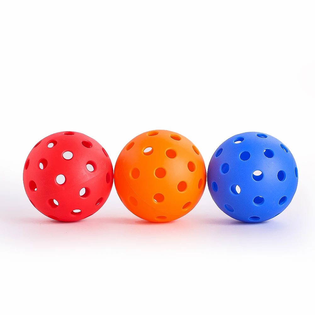 Durable Pickleball Balls Lightweight Plastic Training and Game Equipment Indoor Outdoor Court Use Standard Size Practice Set