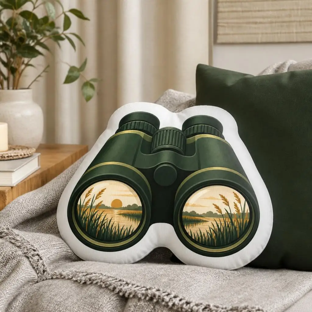 Birdwatching Binoculars Throw Pillow Nature Lover Cushion Outdoor Sunset Landscape Gift Irregular Stuffed Sofa Home Decor