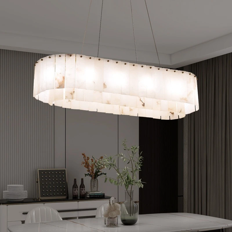 Marble Brass Modern Ceiling Chandelier New Chinese Home Decoration Designer Luxury Chandelier Villa Restaurant Chandelier