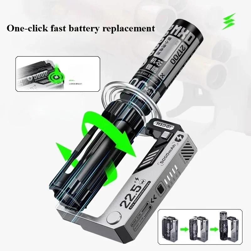 5000mAh 22.5W Fast Charging Power Bank Removable Replaceable Battery Pack External Battery Charger for IPhone Samsung Xiaomi