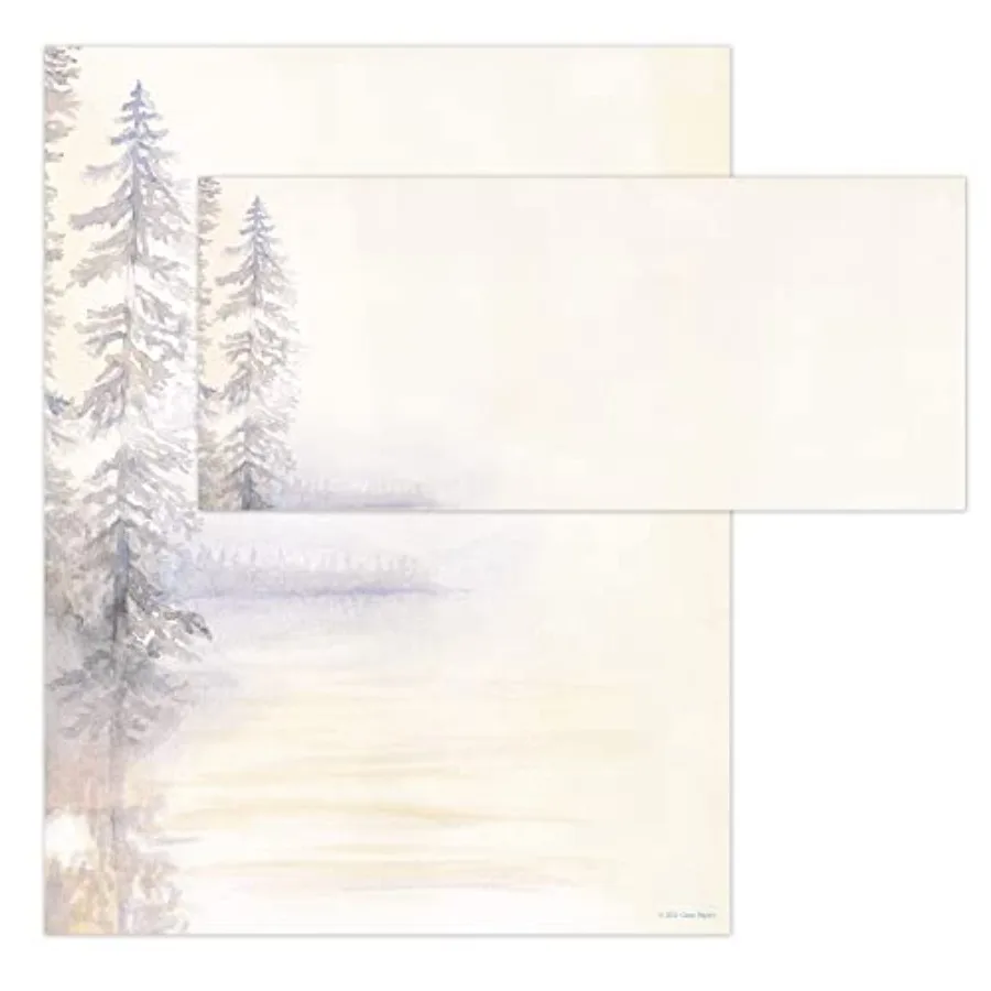

Отличные статьи! Бумага для писем Morning Mist, двусторонняя, 8,5 x 11 дюймов # Набор канцелярских принадлежностей из 10 конвертов, 50 листов бумаги и 25 соответствующих этикеток