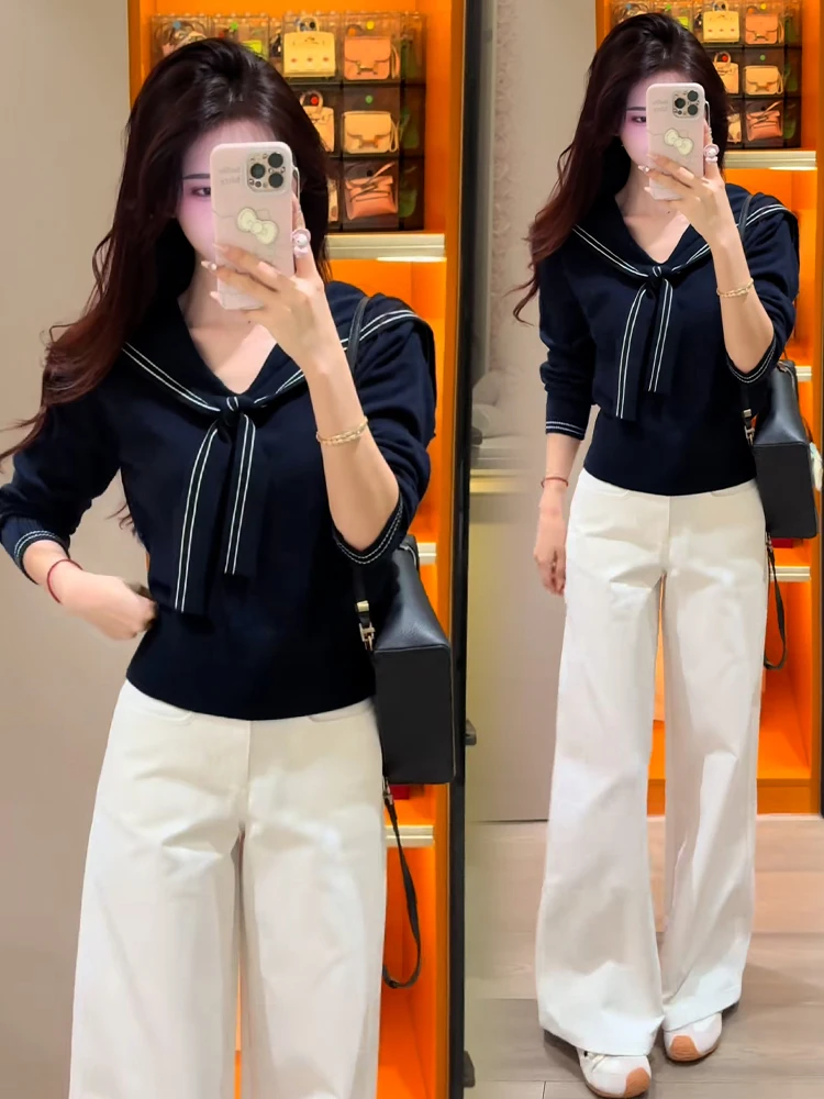 Sli Long Sve Pull tricoté pour femme Faionable Beau haut de gamme Ele Top Design unique Trajet Sle Coréen L...